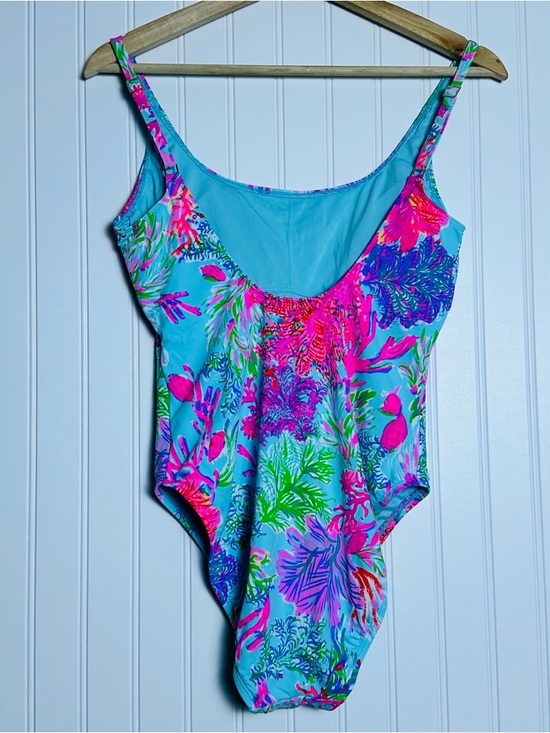 Lilly Pulitzer Brin Scoop Neck One Piece Swimsuit Celestial Blue Cay To My Heart - Picture 8 of 14
